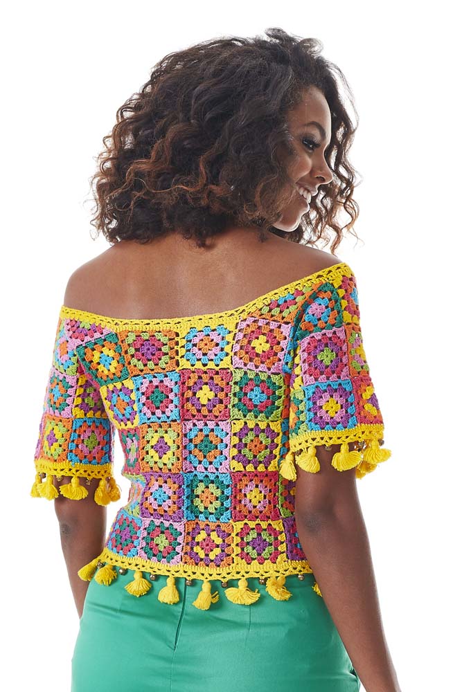 tassel blusa croche