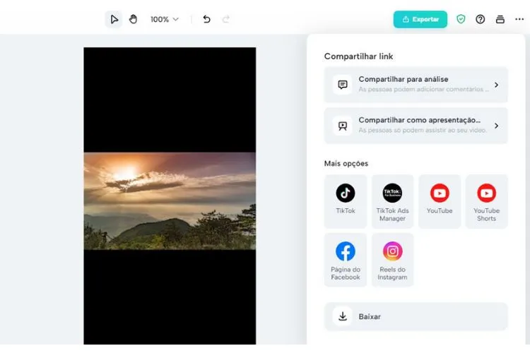 print da tela do CapCut online, que pode ajudar a editar fotos e vídeos para as redes sociais