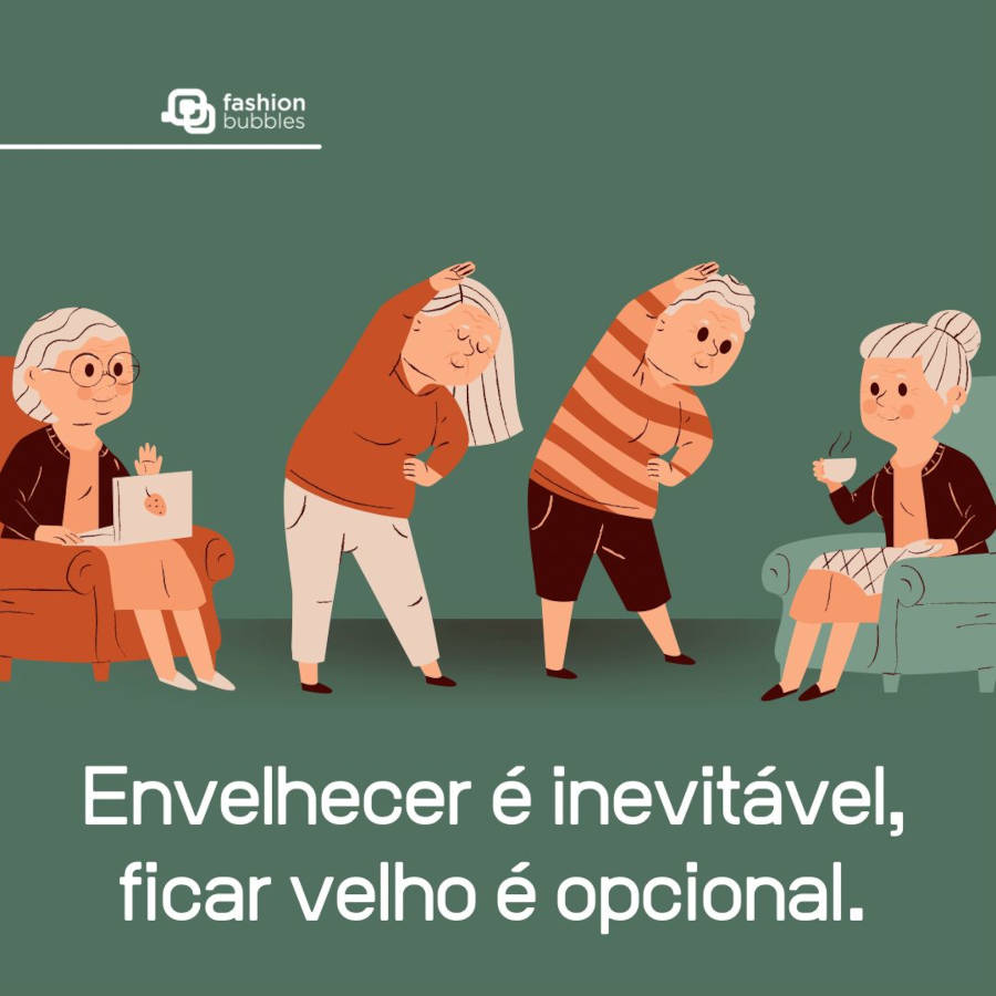 Frase de idoso engraçado: Envelhecer é inevitável, ficar velho é opcional.