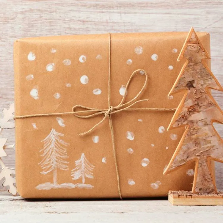 Foto de embrulho de presente de Natal.