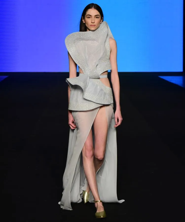 Modelos usando 3 looks do desfile de Melkzda no DFB Festival 2024