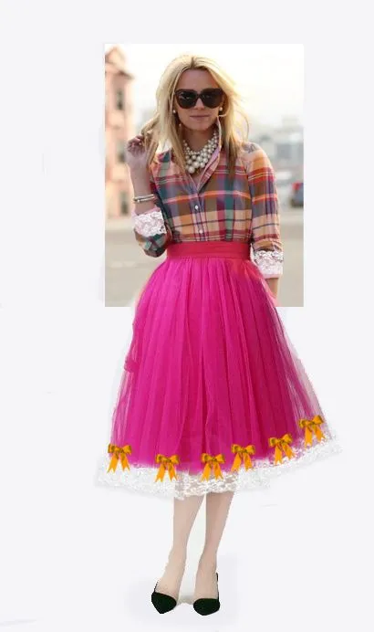 Look de festa junina com saia de tule colorida (3)