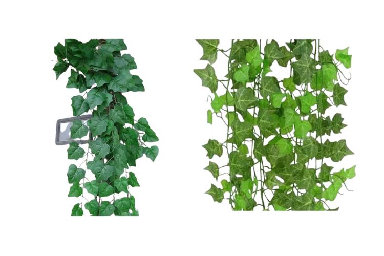 Fios de plantas artificiais pendentes. 