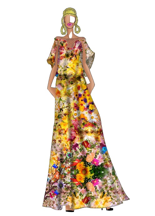 Victor Dzenk -Croqui Floral Tunica.