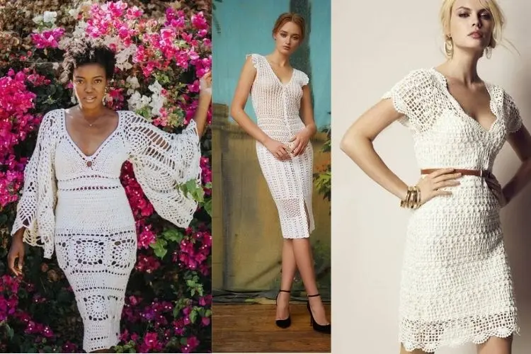Vestidos e conjuntos de crochê para o Réveillon