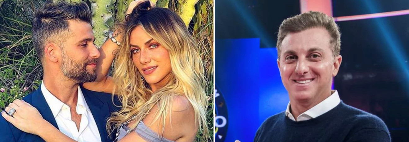 Montagem com foto de casal Bruno Gagliasso e Giovanna Ewbank e foto de Luciano Huck