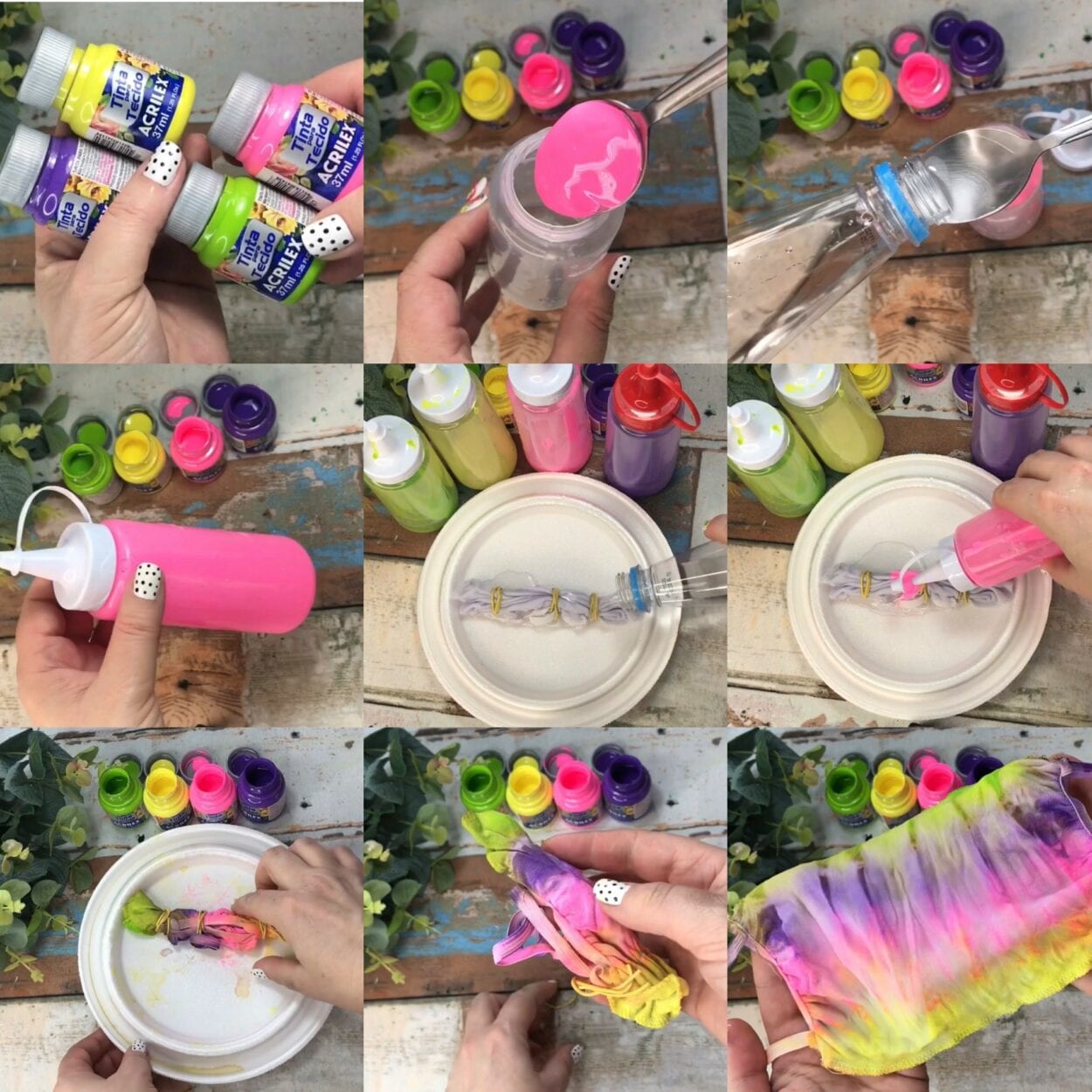 Passo passo máscara tie dye