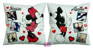 Almofada de DIa dos Namorados da Minnie e Mickie