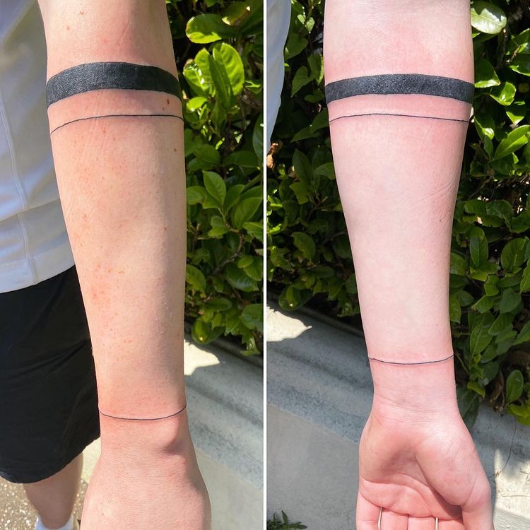 tatuagem que imita bracelete