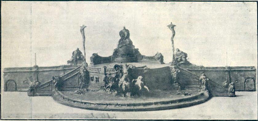 Maquete de 1918 do Monumento a Carlos Gomes