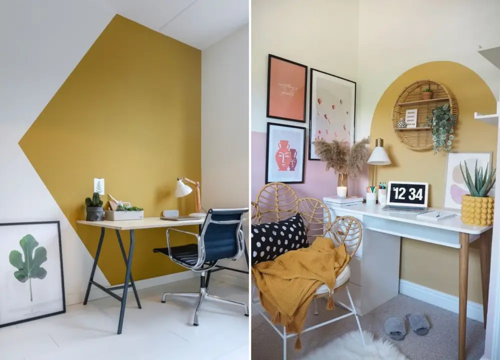 Paredes coloridas no home office