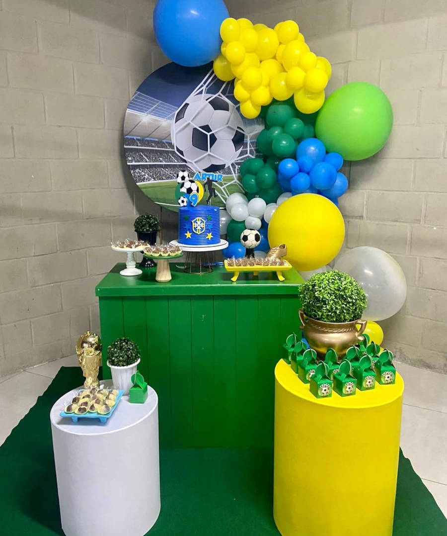 Decoração para Copa do Mundo simples.