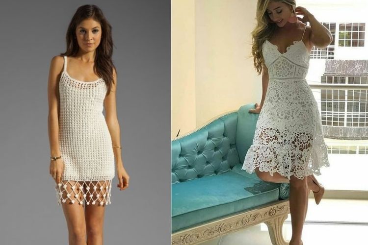Vestidos brancos Réveillon de crochê
