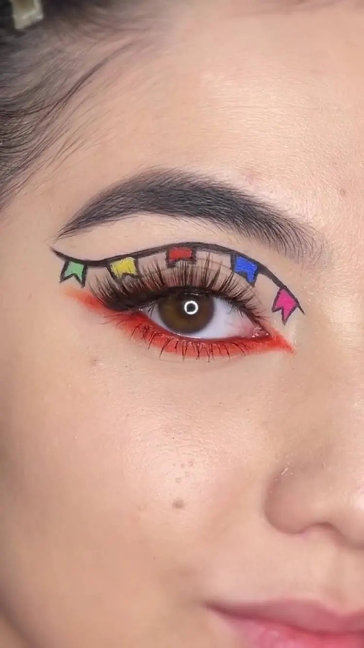 Olho para festa junina com bandeirinhas