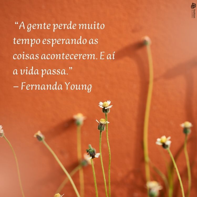 "A gente perde muito tempo esperando as coisas acontecerem. E aí a vida passa." - Fernanda Young