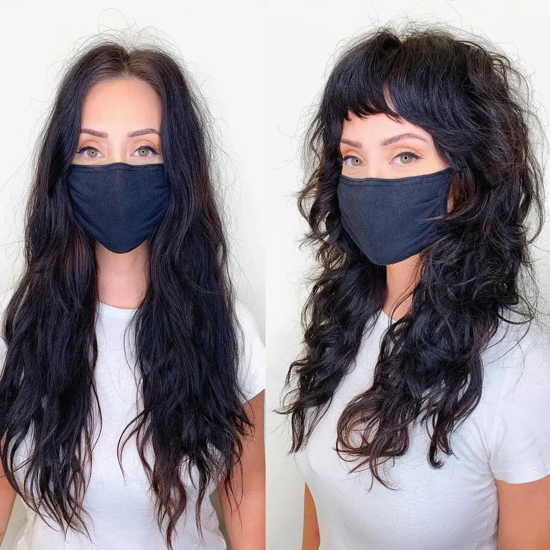 Corte de cabelo longo tipo shag