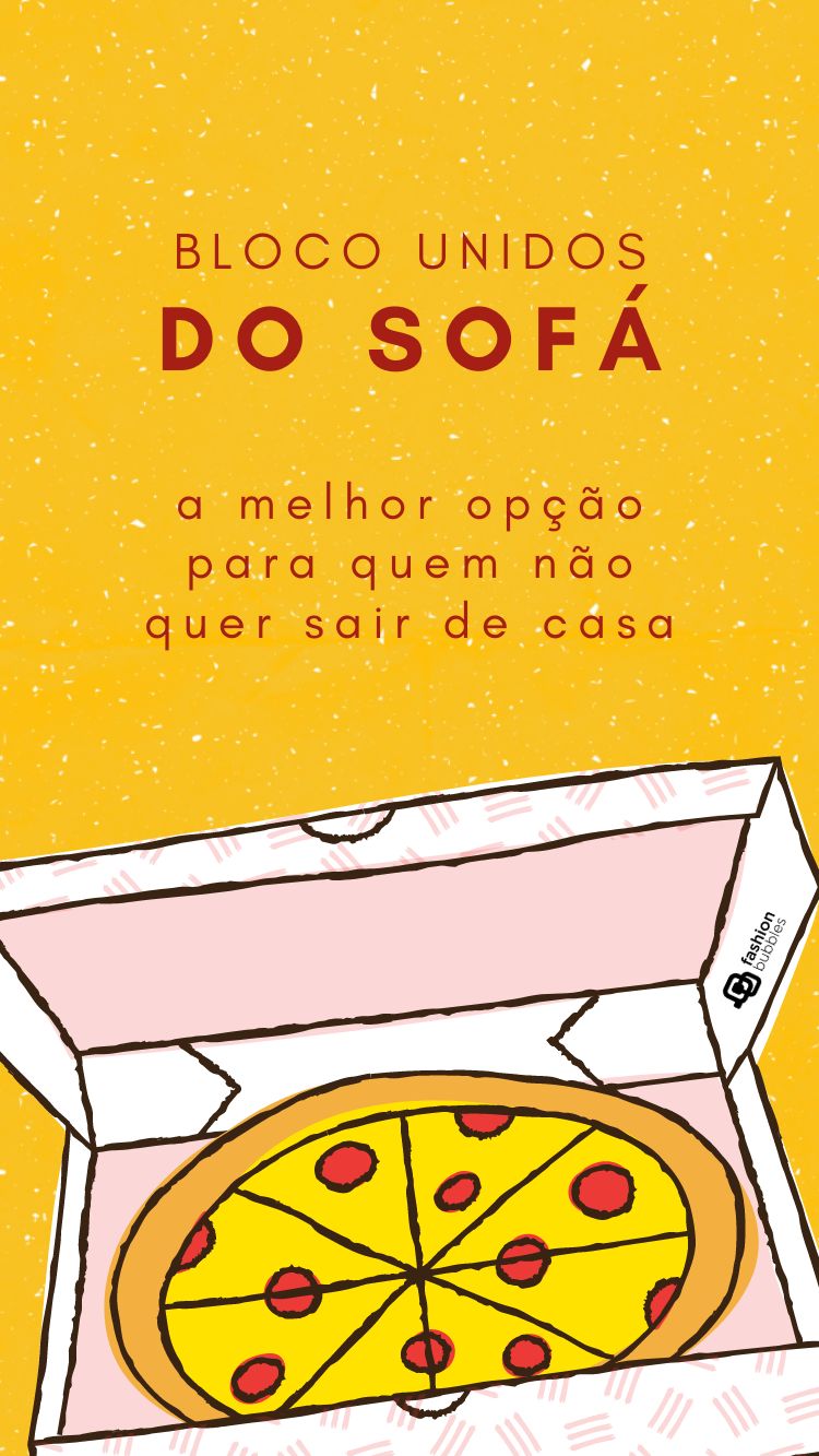 Status anti-folia escrito em desenho de caixa com pizza