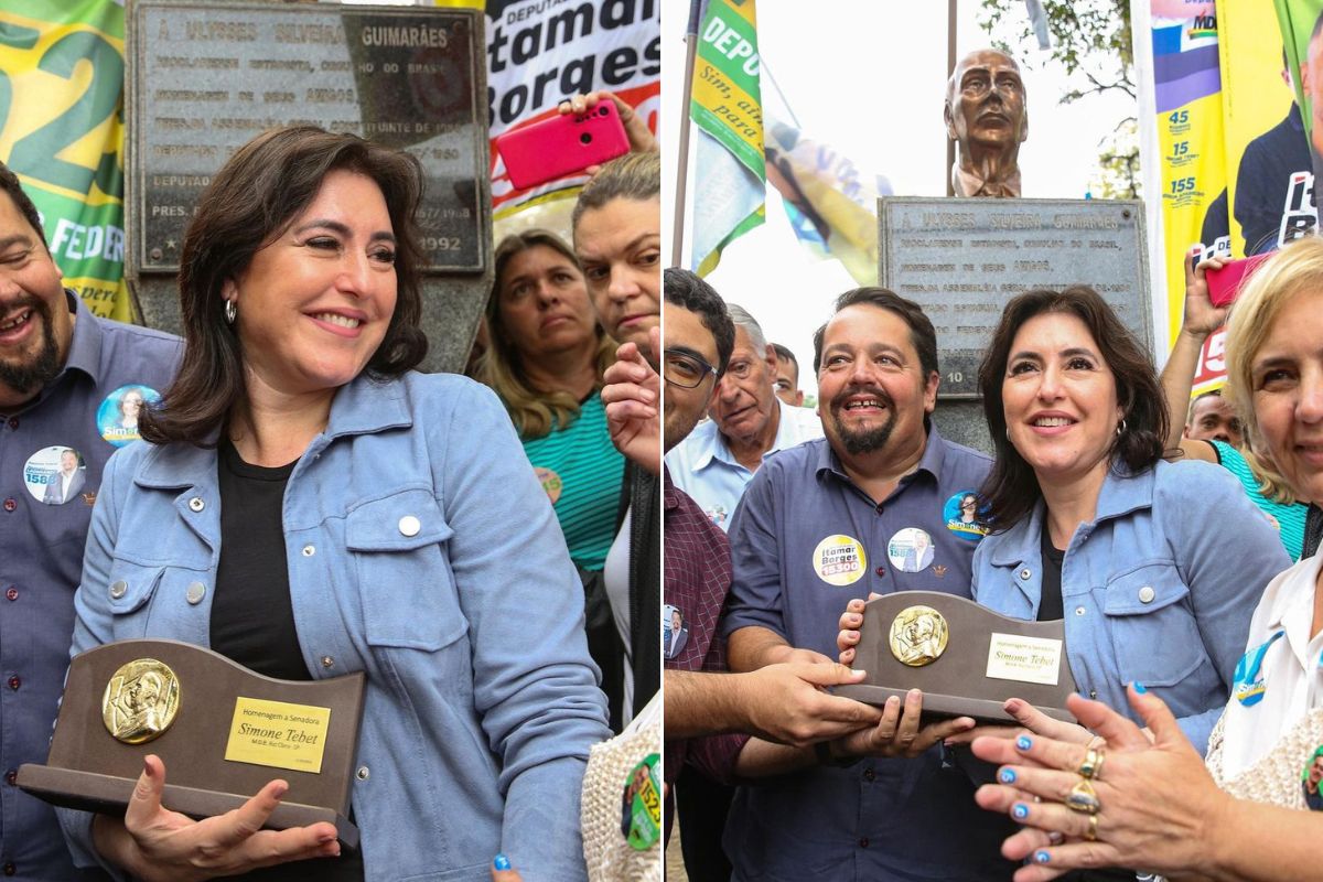 Simone Tebet fazendo campanha