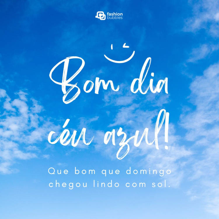 Mensagem sobre céu azul escrita sobre foto de nuvens