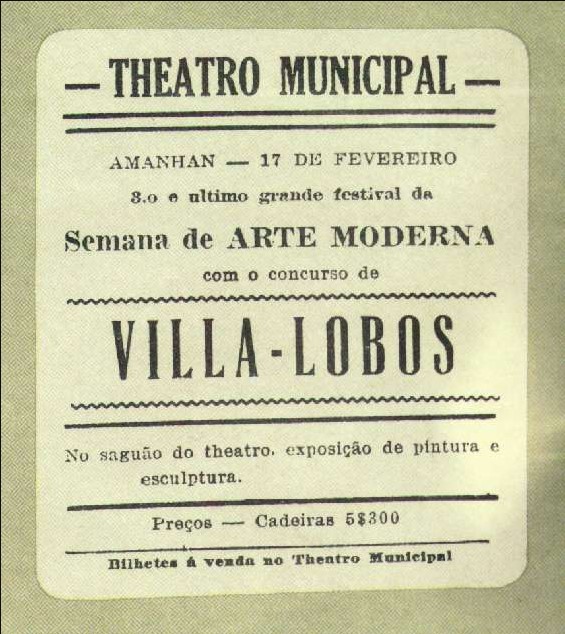 Cartaz da Semana de Arte Moderna, em 1922.