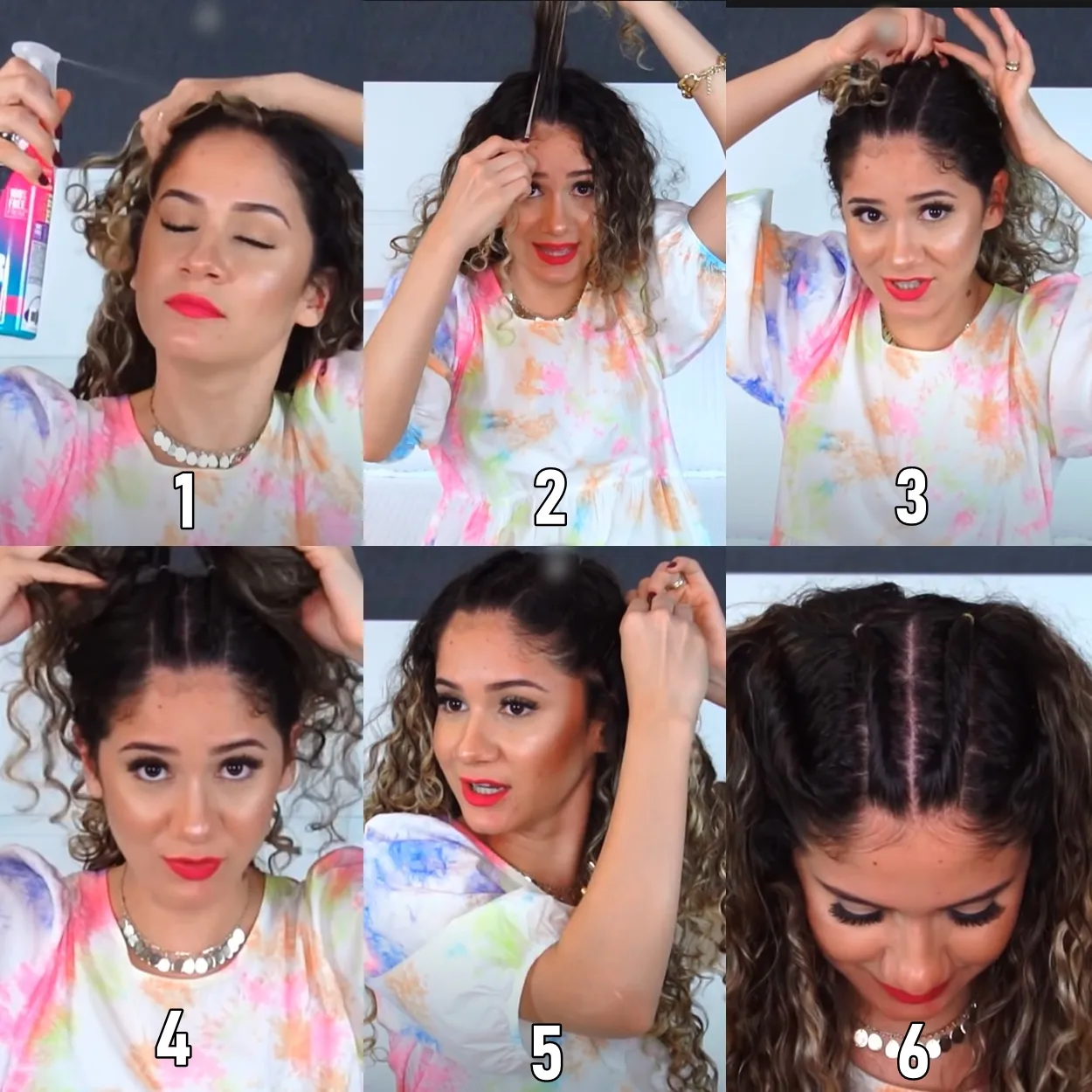 Penteado para cabelos cacheados.