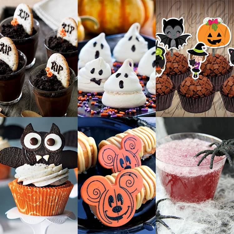 Foto com alguns doces para fazer no Halloween.