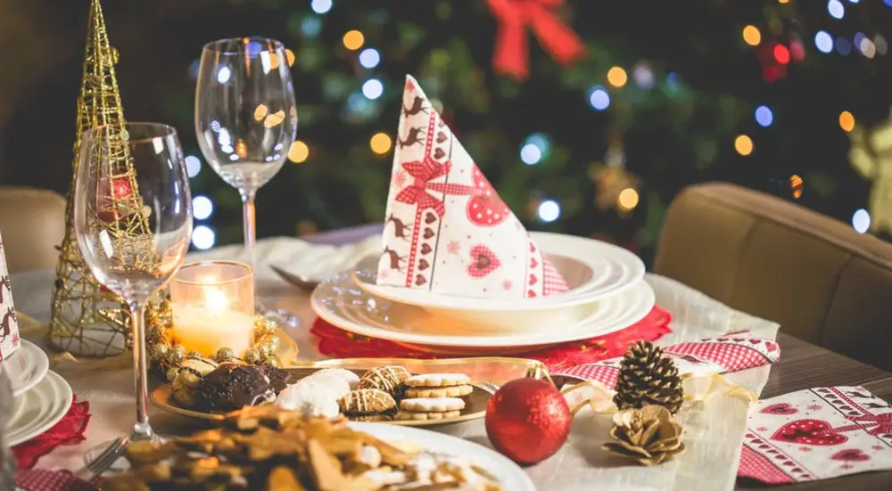Mesa decorada de natal