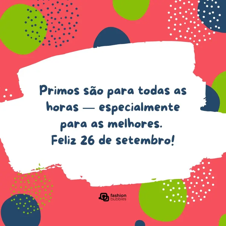 card de fundo rosa com bolas verdes, azuis e brancas 