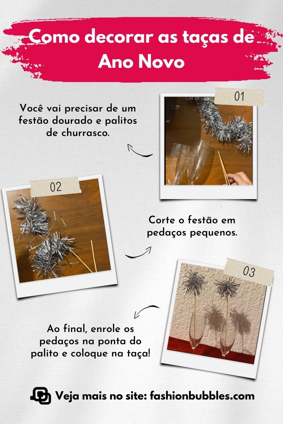 Como decorar as taças de Ano Novo.
