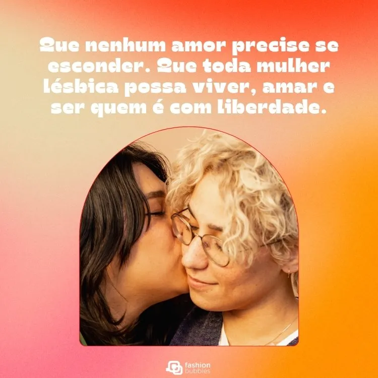 Cartão virtual com frase de feliz Dia da Visibilidade Lésbica