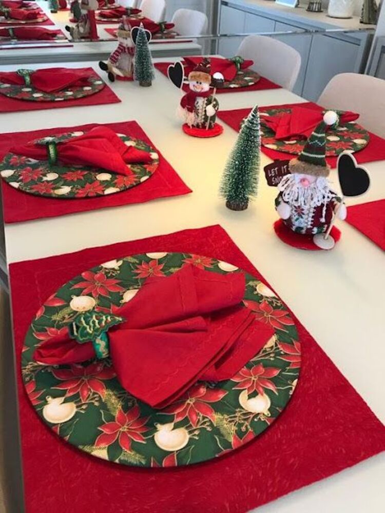Mesa de jantar de Natal.
