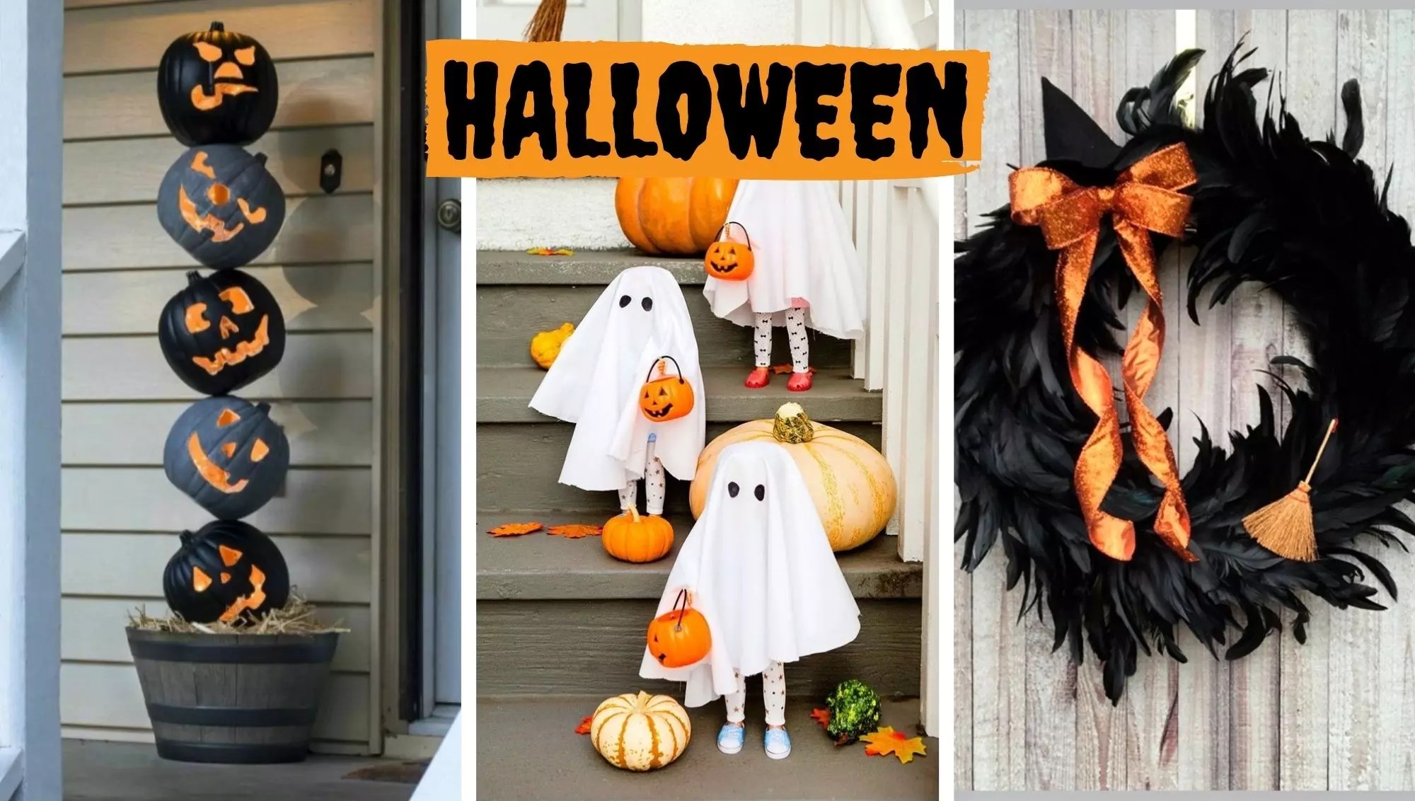 Foto decoração portas Halloween.