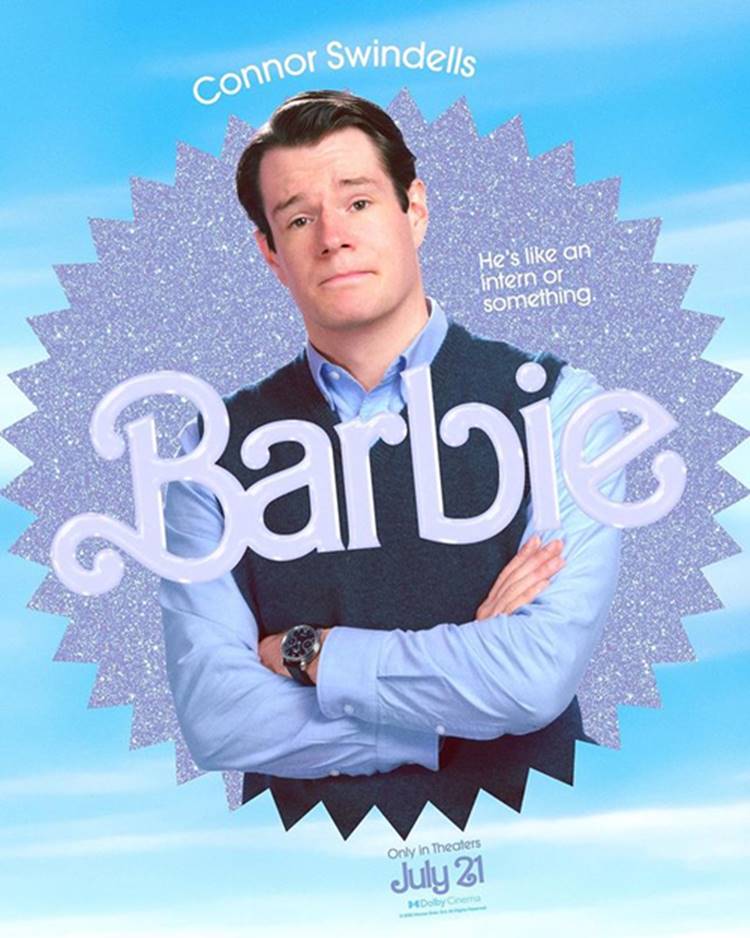 Pôster do filme Barbie com o Ken do ator Connor Swindells