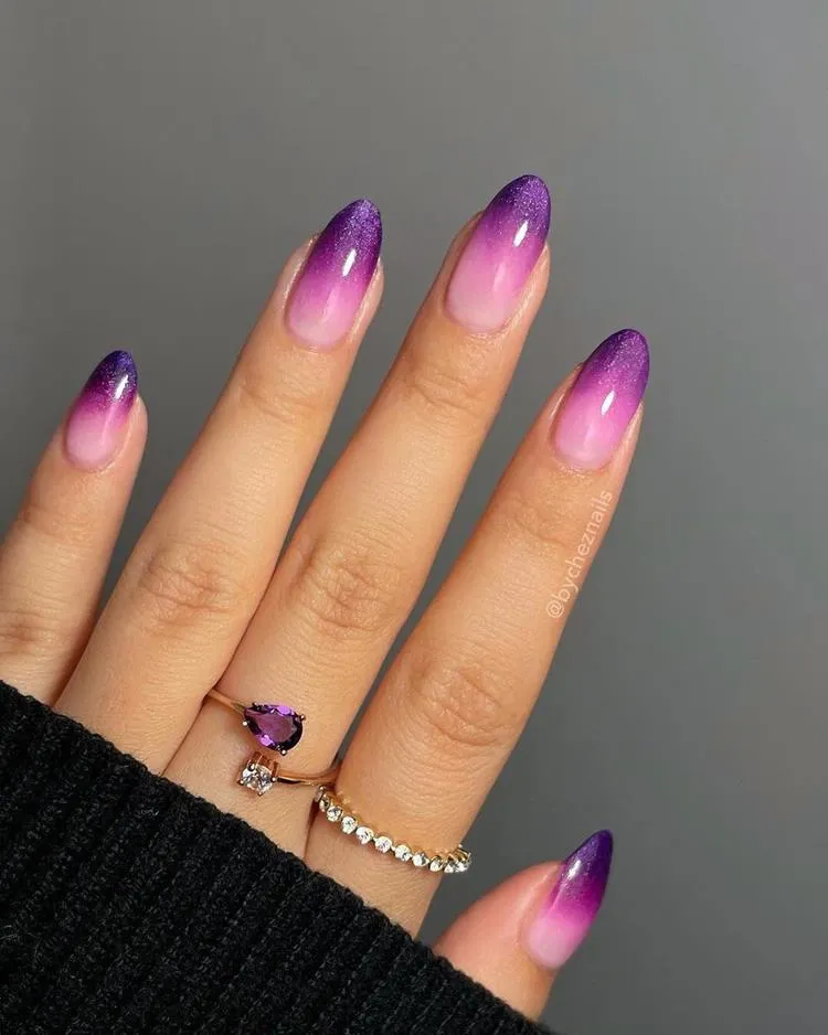 unha degrade roxo