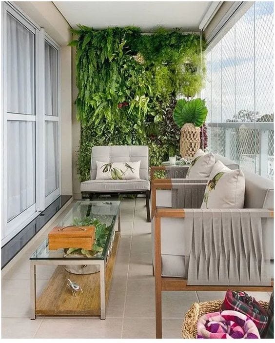 Jardim com várias plantas