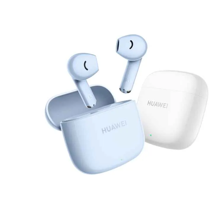 fones de ouvido sem fio azul e branco