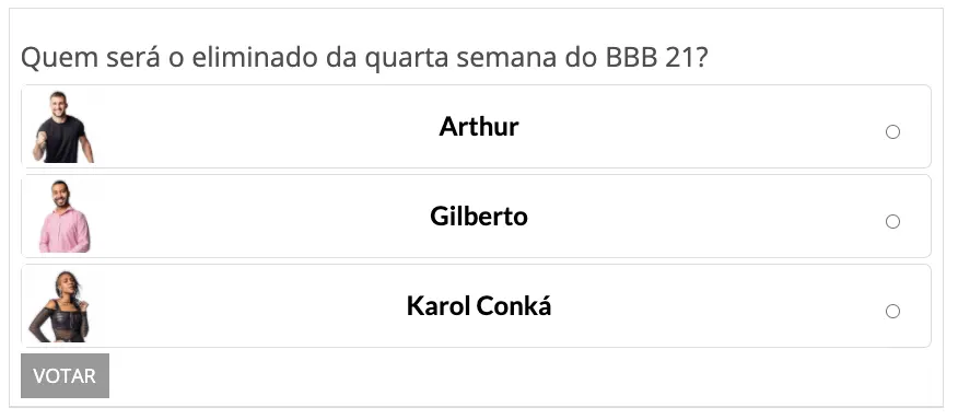 Enquetes BBB 21 do Fashion Bubbles 