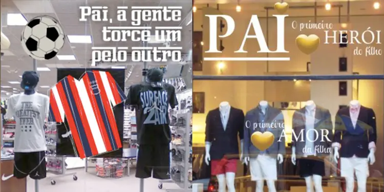 Dia dos pais vitrines - ideias de adesivos