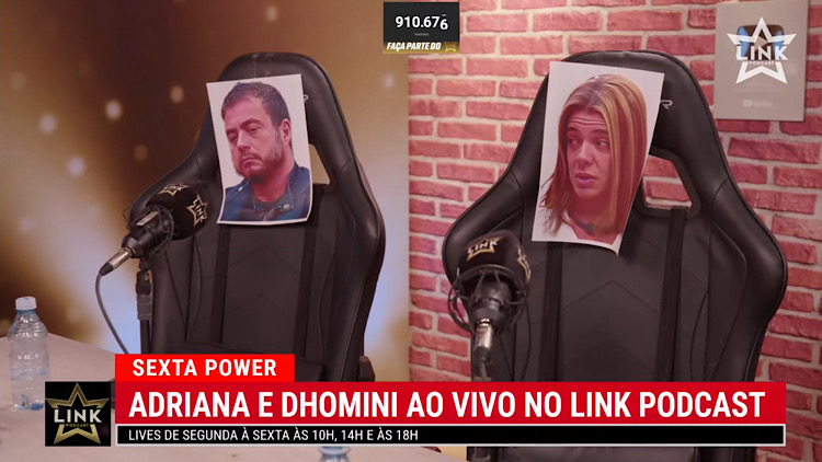 Dhomini ficou irritado e chamou sua esposa Adriana para, juntos, abandonarem entrevista em podcast da Record.