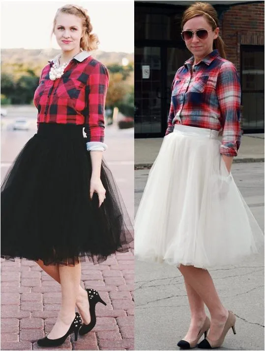 Camisa-xadrez-com-saia-de-tule