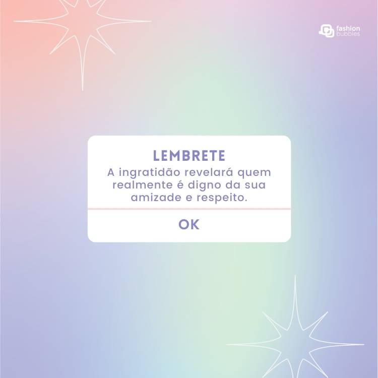 Lembrete sobre ingratidão;