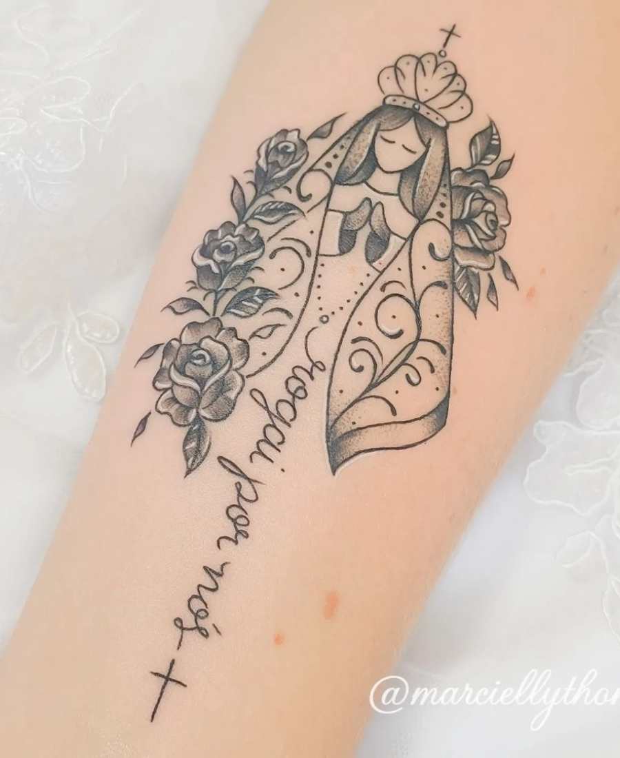 Foto de tattoo de Nossa Senhora de Aparecida.