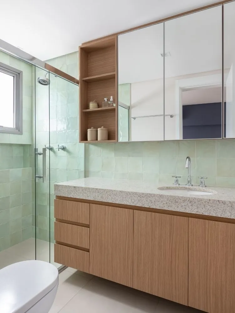 Banheiro decorado de apartamento de 113 m²