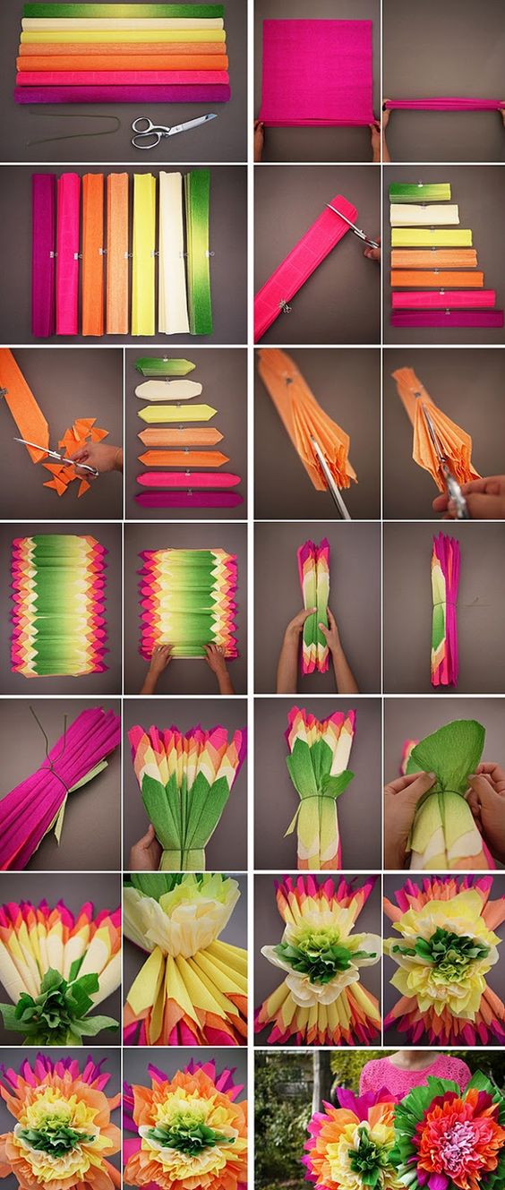 Festas Juninas Como fazer flores em papel seda e pompons para decoração das festas de São João
