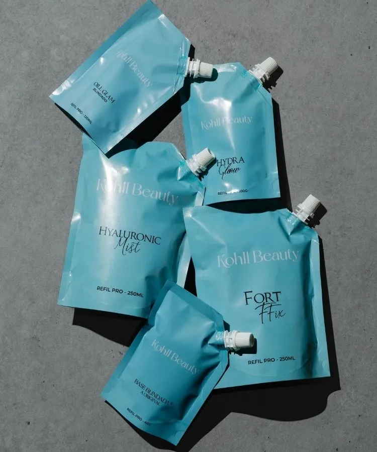 Embalagens refil da Kohll Beauty, um dos lançamentos de beleza de agosto de 2026