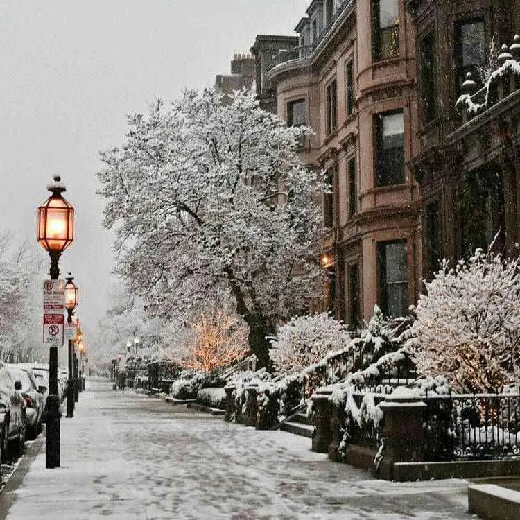 Fotografia de cidade com neve
