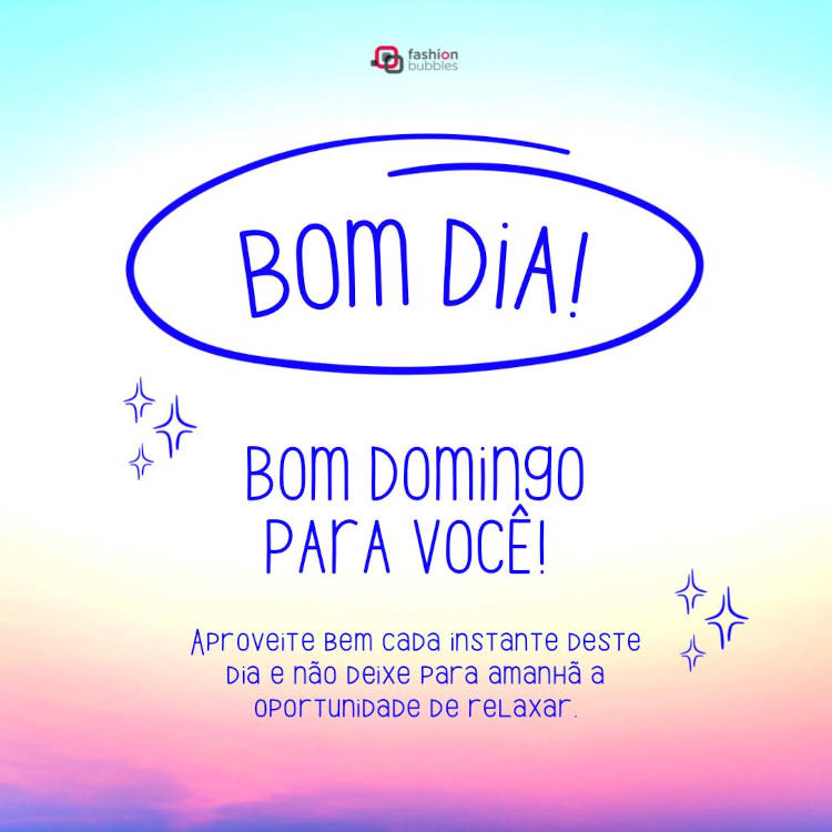 Fundo nas cores de nascer do sol com frase de bom dia no domingo sobre aproveitar