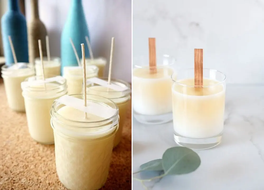 Velas com pavio de algodão ou de madeira