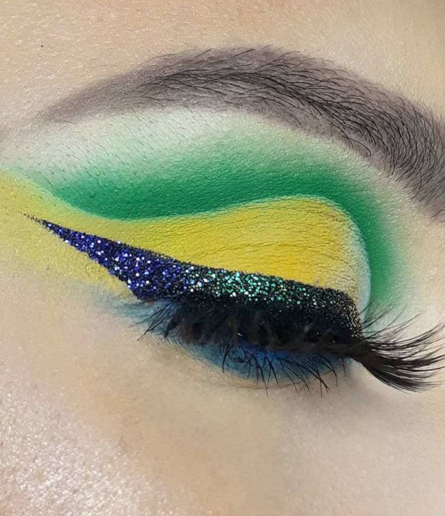 Foto de olho pintado para a copa do mundo