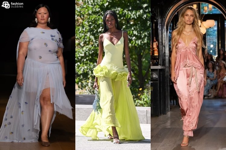 Tons pastel em roupas dos desfiles de Dauphinette, PatBo e LoveShackFancy
